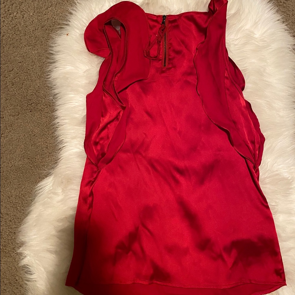 Hploft Red Flutter Sleeve Blouse - image 4